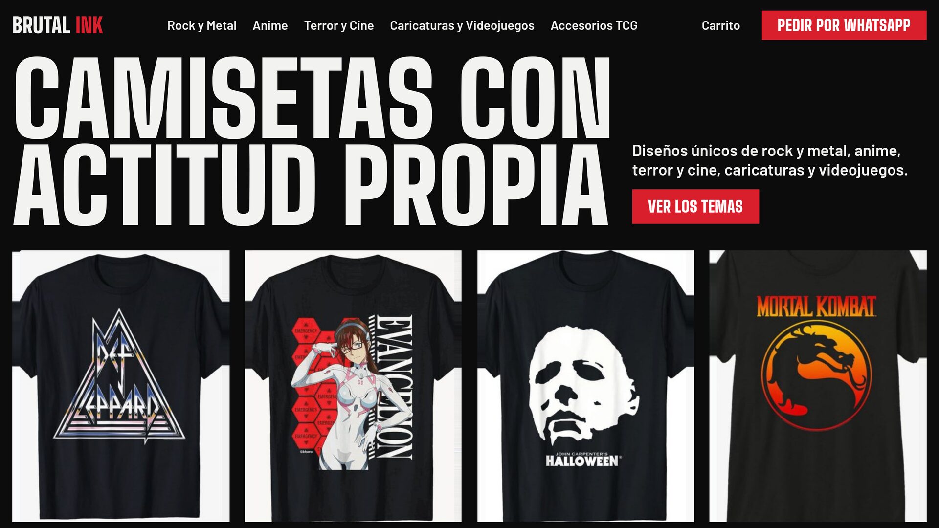 Brutal Ink — Tienda de camisetas con pedidos por WhatsApp
